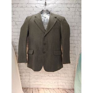 Enrico Gelini VINTAGE Mens Size 42R Brown Chambray Blazer.